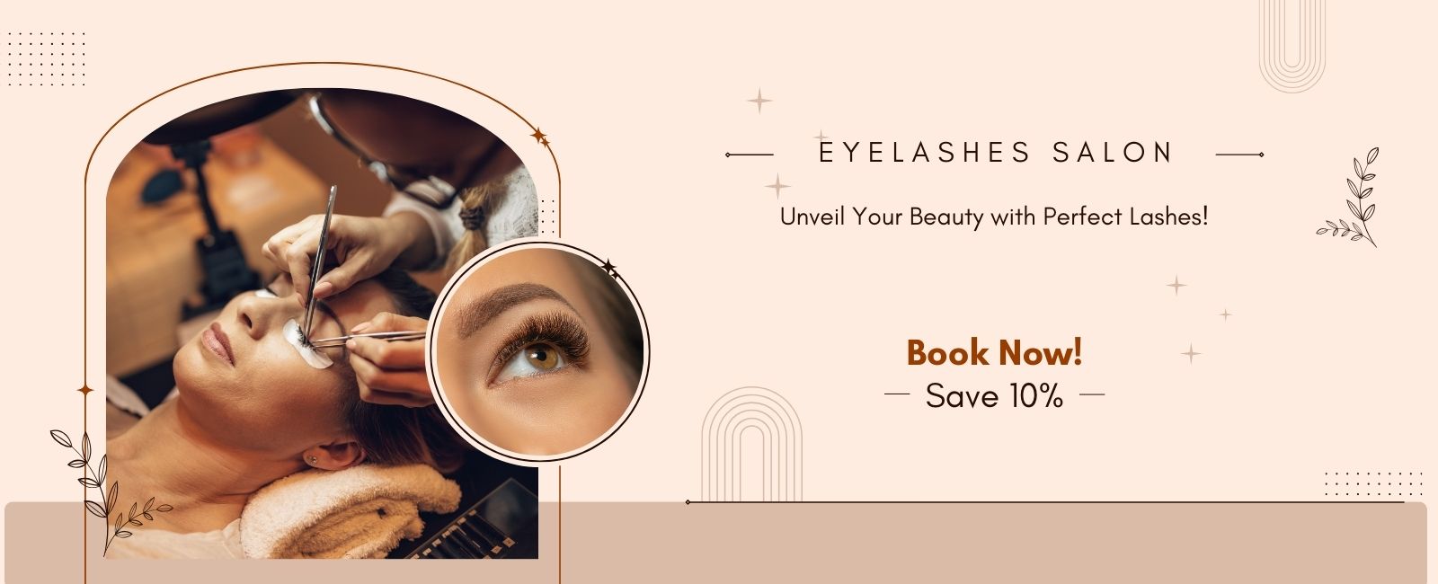 beige and brown modern aesthetic eyelashes salon banner (1600 x 450 px) (1600 x 650 px)